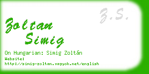 zoltan simig business card